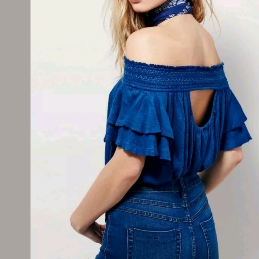 Free People Santorini Off the Shoulder Top Size S
